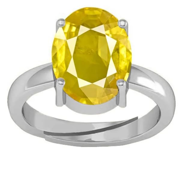 Yellow Sapphire Pukhraj 9.25 Ratti 8.50 Carat Gemstone Adjustable Natural Yellow Sapphire Ring for Men and Women (A150)-image-7