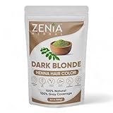 Zenia Natural Henna Hair & Beard Color/Dye | Chemical Free, Ammonia Free, Cruelty-Free, Vegan | Gray Hair Coverage | (3.5oz) 100g (Dark Blonde)