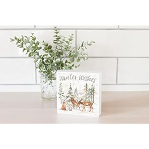 Winter Wonderland VII, Joyride Home Decor, Wood Block Sign, 5"x5" Freestanding, Shelf or Wall Displayed, Artist Designed Home Décor. Winter Wonderland VII Joyride Home Decor Wood Block Sign 5×5 Freestanding Shelf or Wall Displayed Artist Designed Home Decor