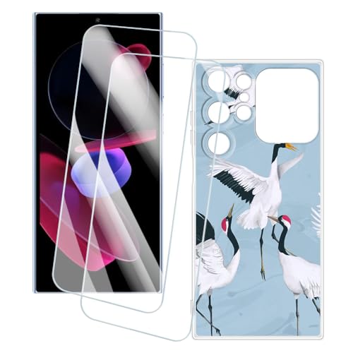 OAGELIM 2�Z�b�g �X�N���[���v���e�N�^�[ + �P�[�X Oukitel C72 (6.88 �C���`) �Ƃ̌݊������� �A�[�e�B�X�e�B�b�N�J�X�^���v�����g�J�o�[�Ƌ����K���X�t�B���� �X�N���b�`�h�~ (��)