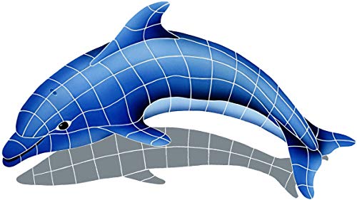 Dolphin Left Ceramic Swimming Pool Mosaic (19