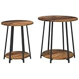 【Duo de design dynamique】 Ce set de tables d'appoint a une forme ronde accueillante avec des éléments industriels qui célèbrent le design urbain audacieux. Compact et stylé, il complète n'importe quel salon moderne, s'intègre facilement à la déco existante. En mettant l'accent sur le style et la fonctionnalité, ces tables offrent une surface polyvalente pour lampes, boissons ou objets précieux.