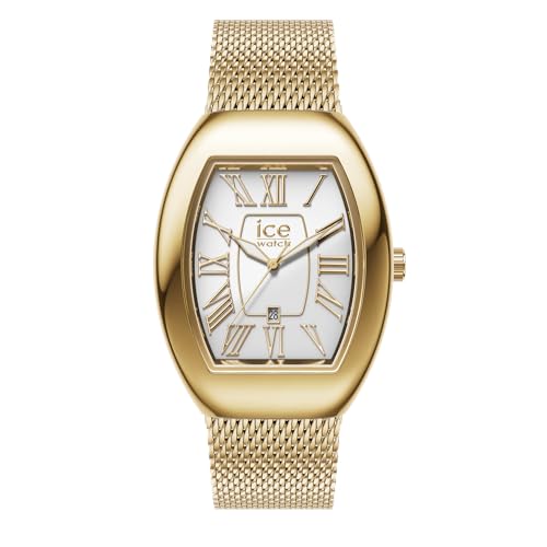 ICE-WATCH - Ice boliday Dome Metal Mesh White GD - Montre dorée pour Femme avec Bracelet en Acier Inoxydable - 024487 (Small)