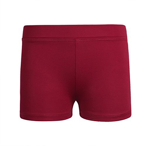 Iefiel Kids Girls Ballet Dance Booty Shorts Sports Gym Workout Yoga Cycling Running Activewear Shorts Burgundy 10 #TOP2