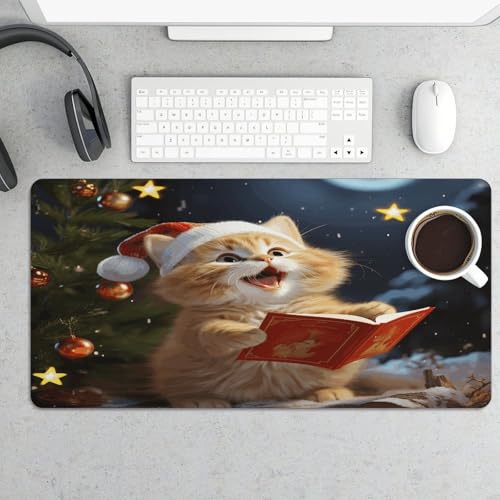 Alfombrilla de escritorio grande de goma con diseño de gato miniatura 5