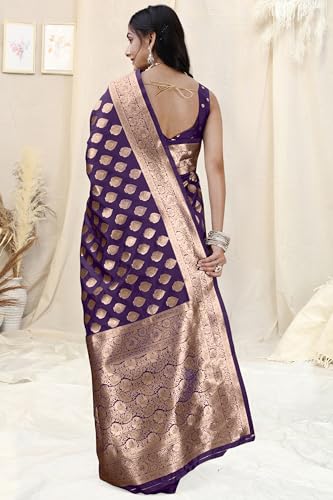 Image of MIRCHI FASHION Women Saree | Banarasi Silk Woven Design Daily Regular Use Sari with Blouse