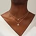 Poxtex Gold Sun Star Pendant Necklace for Women, Dainty Small Diamond Choker 14K Plated Simple Cute Necklaces Non Tarnish Waterproof Jewelry Gifts