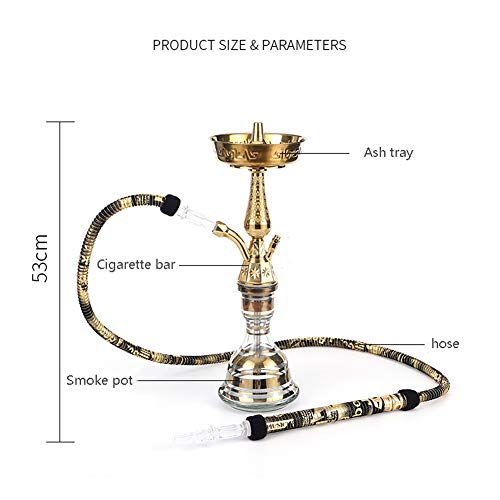 CJCJ-LOVE Arabische Shisha Mit 1 Schlauch, Filterglas Acryl Shisha Set Große Kapazität Bar Arabische Tabakpfeife Metall… – Bild 5