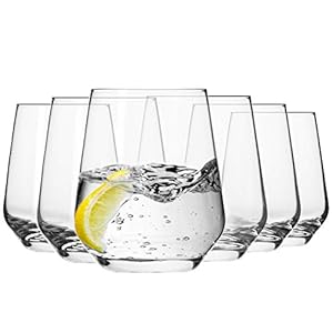 Krosno Water Drinking Glasses Tumbler Set Trend for Home | Set of 6 | 400 ML | Splendour Collection | Whiskey Glasses Glass Cups Juice Scotch | Cocktail Set, Home & Bar Gift | Durable Set Glass Cup