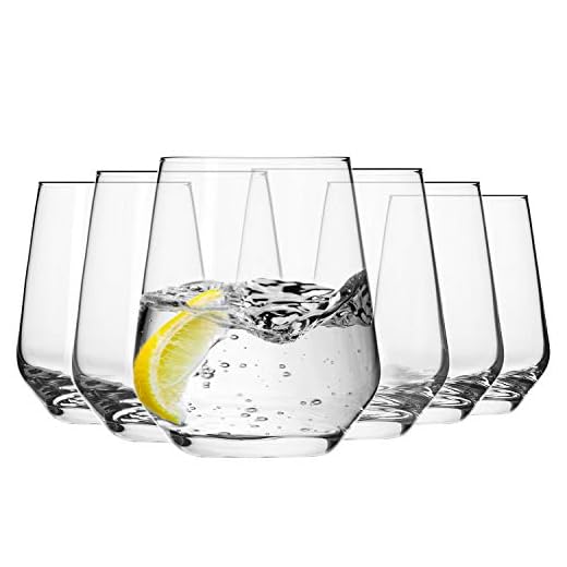 Krosno Vasos de Agua Jugo Tumbler | Conjunto de 6 Piezas de Vidrio | 400 ML | Splendour Collection | Perfectos para Uso en Casa, Restaurante y en Fiestas | Apto para Lavavajillas