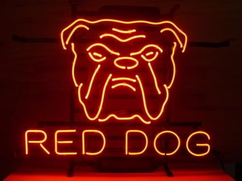 Image of New 20 inchx16 inch Red Dog Beer Neon Sign Man Cave Sports Bar Pub Beer Neon Light Lamp CX145 Handmade LED Neon Tubing Signs