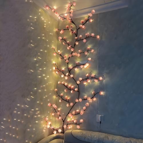Guirlande lumineuse fleur de cerisier 48 LED avec télécommande