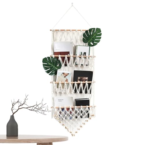 Hamac de Rangement pour Peluches,Rangement Mural en Tissage Boho - Filet Décoratif à Franges pour Peluches | Pour la Chambre d'Enfant, les Appartements, les Dortoirs, les Maisons, les Entrées et les F