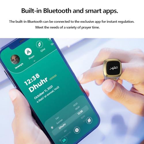 Image of Smart Tasbih Zikr Ring, 20mm Muslim Digital Azan Alarm Clock, Tasbih Counter Smart Ring (Purple)