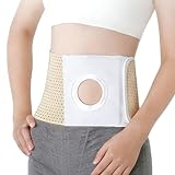 MXXIEYIDUO Cinturón de Ostomía Unisex, Cinturón de Soporte para Ostomía de Alta Elasticidad, Orificio de 6 cm, Previene Hernia Paraestomal(Small)