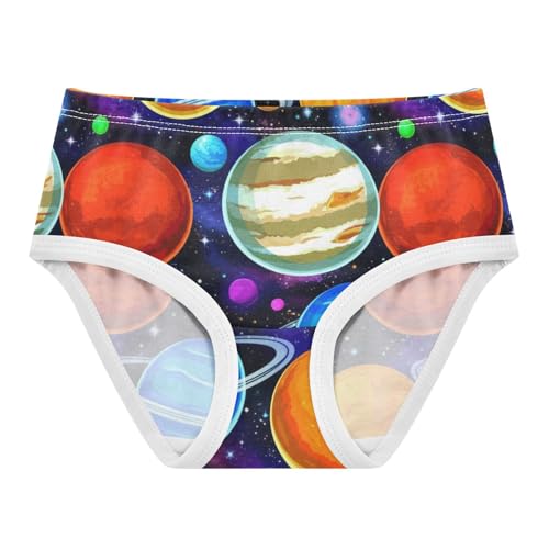 Joisal Toddlers Underwear Floral 2t Cotton Girl Panties Cute Fun Print Briefs Kids Undies Colorful Outer Space Planets