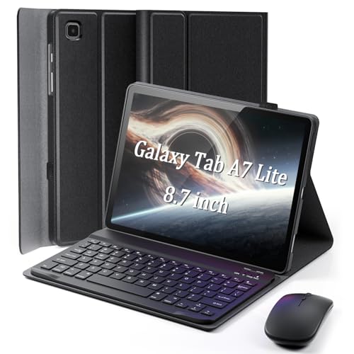 Funda teclado Samsung Galaxy Tab A7 Lite 8.7 2021 con raton magnetico y encendido automatico negro