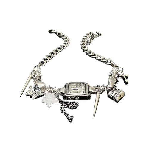 Personality Wind Watch Necklace Neck Chain Spicy Women Design Niche Star Rivets Retro Punk Choker.