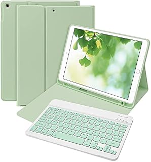 Bettdow Detachable Wireless Color Keyboard Case with Pencil Holder, Case with Keyboard for 10.2 Inch iPad 9th Generation 2021/8th Gen 2020/7th Gen 2019 Support Auto Sleep/Wake (Green)