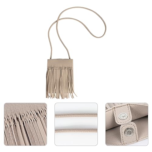 Image of Women Leather Fringe Messenger Bag Mini Hobo Crossbody Tassel Shoulder Bags