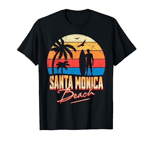 Santa Monica California Beach Surf Surf Vacances d'été T-Shirt