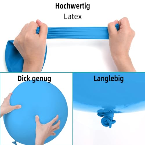 90 CM Grosse Bunt Luftballons, 10 Stück 36 Zoll Riese Luftballon Helium, Latex Riesige Ballon Dekoration für Hochzeit Karnevals Deko Festivals (10 Farbe)