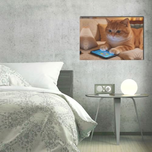 Décoration murale chat moderne grand format tableau chambre - 6