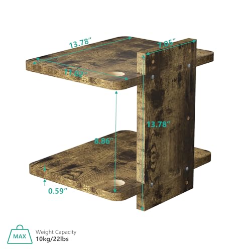 Image of WALI Floating TV Shelf, 2 Tier Projector Shelf for DVD Player, Routers, Game Console, Cable Boxes, Living Room Decor Accessories, Wall Mount Shelves Holds Up to 22lbs(CS202NC), 2-Shelf, Vintage Brown