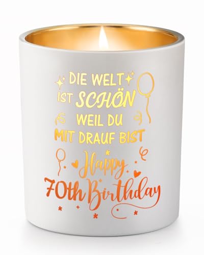 Cadeau pour femme 70 ans : bougie parfumée lavande unique