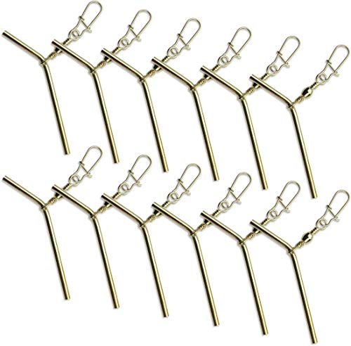 Storfisk fishing & more Lot de 12 entretoises Anti-Tangle pour pêche en Laiton avec émerillon, Fin