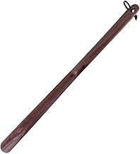 Healifty Shoe Horn Wooden Long Handle Sturdy Shoes Accessories Black Walnut 50 cm, black