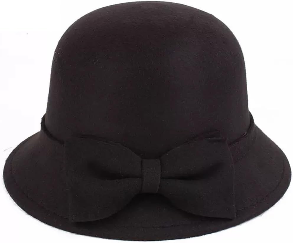 Bowler hat Autumn Winter Women's Woolen Ladies Basin