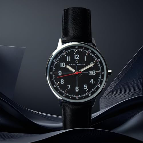 Image of Carlington Aristocrat Series Analog Date Watches for Men with Premium Leather Strap - CT 1075