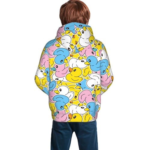 Colorful Duck Kid Hoodies Boys Sweatshirts Girls Pullover with Pocket4