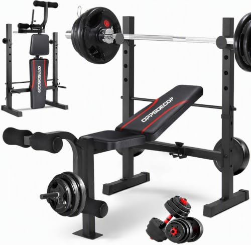 Image of OPPSDECOR Weight Bench Set for Home Gym, 900LBS Adjustable Bench Press