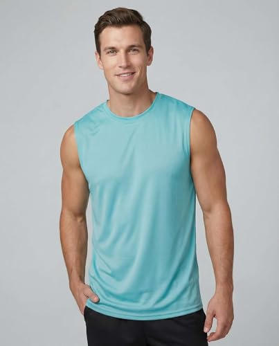 Image of Real Essentials 3 & 5 Pack: Men's Dry-Fit Active Athletic Tech Tank Top - Regular and Big & Tall Sizes (S-5XLT)