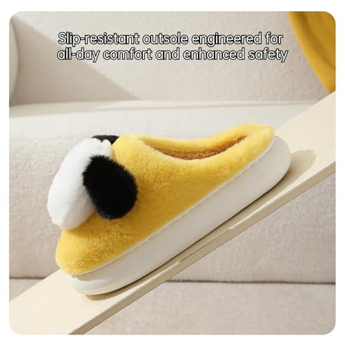 Fuzzy Fluffy Cute Cartoon Puppy Cotton Slippers Comfy Autumn Winter Slippers, Cute Fuzzy Plush Winter Indoor Outdoor4