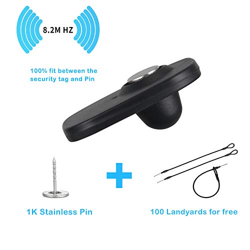 Leagerous CLOTH TAGS BLACK-1K 1000 Pieces Hard Clothing Security Tags 8.2Mhz Rf Frequency, Retail Security Clothes Tag thumb #1
