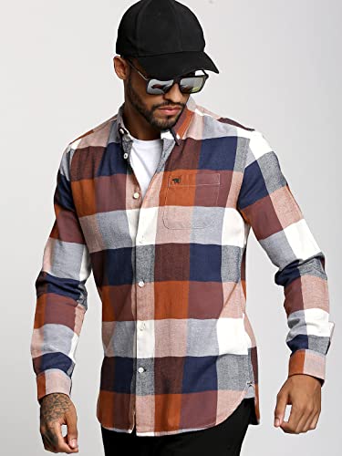Image of THE BEAR HOUSE Men's Cotton Multi Checked Slim Fit Shirt |Multicolored |3XL |TBH-LENO-MC-3XL |