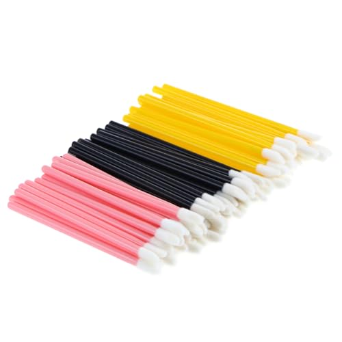 WOFASHPURET 300Pcs Disposable Lip Brush Applicator Makeup Tool Kits Black White Pink for Lip Gloss Lipstick Other Liquid Cosmetics Convenient Easy to Use