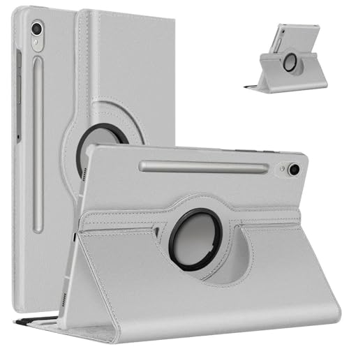 360 Rotating Case for Samsung Tab S8 Ultra/ S9 Ultra / S10 Ultra 14.6 (2022/2023 / 2024) - Premium Leather Cover with Auto Sleep/Wake and Stand Function (White)