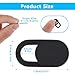 AOZUO Thin Webcam Cover Slide, 8PCS Phone Camera Cover Laptop Camera Blocker Slider Strong Adhesive Protect Privacy Security Compatible with Tablet Desktop PC Smartphones(Black)