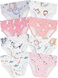 BliBliTaTa Girls' Underwear,Soft Cotton Tagless Panties for Toddlers' & Little Kids' Comfort,Breathable Briefs in Sizes 18-24 Months,2T,3T,4T,5T,6T,7,8,10,12 Years Old,8-Pack Unicorn-3T