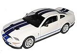 mustang 2005 technische daten Fahrzeug ist ca 18 cm lang Welly Ford Shelby Mustang V Cobra GT500 Weiss mit Blau 2005-2009 1/24 Modell Auto mit individiuellem Wunschkennzeichen