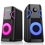 Thomson Computer Speakers, 2.0 Stereo PC Speakers with 10 RGB Backlight Modes Speakers for Gaming Mo