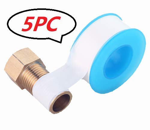 5 Rolls Thread Seal Tapes, Thread Tape PTFE Pipe Sealant Seal Tape for Plumbers Plumbing(White, 3/4 by 785 Inches)