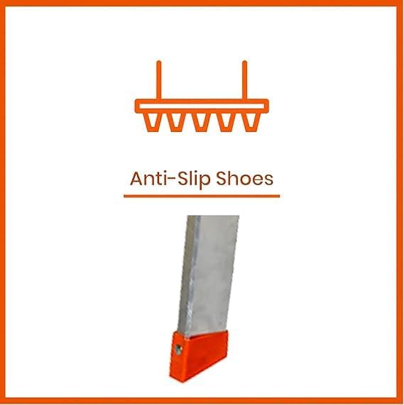 Image of Norman Jr,Designed in Denmark, LDOA : 5-Step Foldable Aluminium Ladder Laser Cut with Super Advance Sure-Hinge Technology 7 Years Warranty- Tint Orange