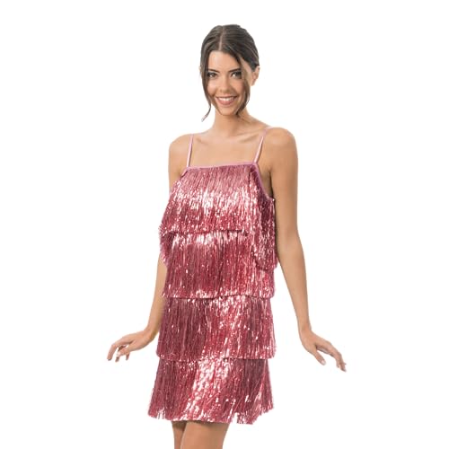 Chaks - Vestido con flecos estilo años 20, corista, disfraz para carnaval, festival, Nochevieja, fiesta temática Charleston