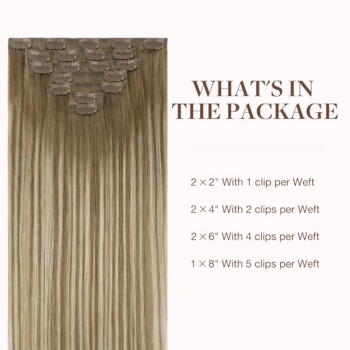Image of GOO GOO Seamless Clip in Hair Extensions Real Human Hair Remy Extensions