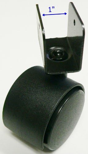 2" Heavy Duty Caster with 1" u Bracket, Pack of 4, use 1" Wood